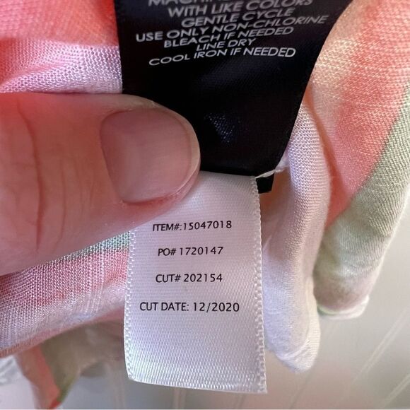 Torrid Rayon Slub Button-Front Tiered Tank Orange green Striped Women's 3xl - Picture 9 of 14